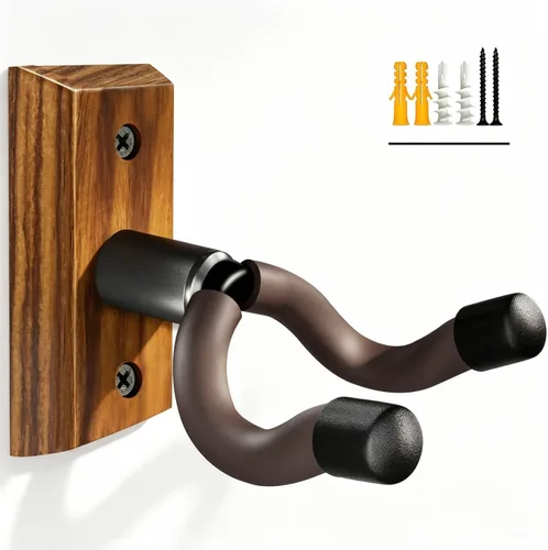 Vista 18 de Colgador de pared para guitarra, 2 piezas, gancho de madera de haya, soporte para guitarra Beech Wood