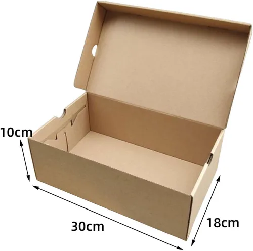 Vista 4 de Baoblaze Caja de almacenamiento de zapatos de papel kraft para zapatos, caja de exhibición de zapatos a prueba de polvo, organizador de zapatos