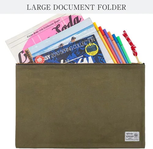 Vista 6 de Rough Enough Important - Organizador de documentos, carpeta segura para almacenamiento de viaje, bolsa de lona con cremallera para tamaño legal A4