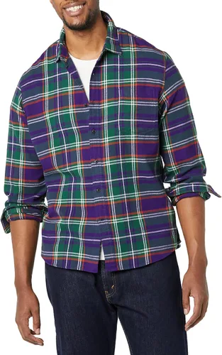 Vista 3 de Tienda Essentials - Camisa de franela para hombre, manga larga, de corte entallado