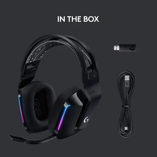 Vista 6 de Logitech G 733 Lightspeed - Auriculares inalámbricos para juegos con diadema de suspensión LIGHTTSYNC RGB tecnología de micrófono VOCE azul