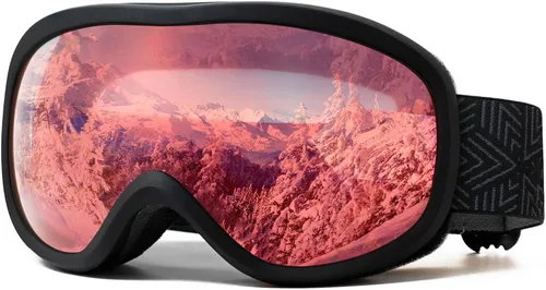 Vista 14 de AVV OTG – Gafas de esquí para hombres y mujeres con lente de doble capa antivaho, UV400, gafas de nieve para snowboard, moto de nieve y patinaje