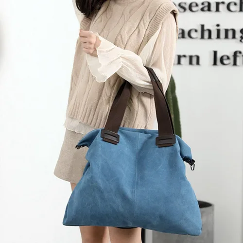 Vista 6 de Bolso tote de lona para mujer, estilo vintage, estilo hobo para uso diario