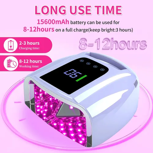 Vista 9 de ANGNYA - Luces U V para uñas, lámpara LED de uñas para esmalte de gel, secadora de uñas