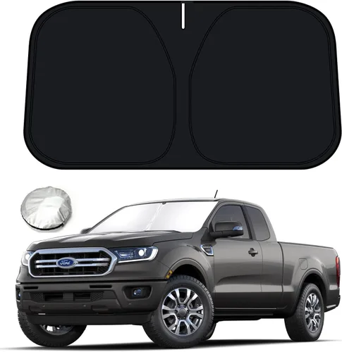 Vista 11 de Bestview - Parasol para parabrisas con bandera americana para Ford F-250 F-350 de 2008-2016, parasol plegable personalizado para ventana delantera