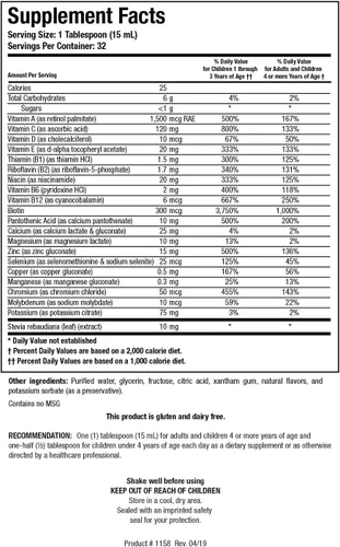 Vista 2 de BIOTICS RESEARCH Aqueous Multi Plus Liquid Multi Vitaminas y Minerales, fórmula de vitaminas y minerales de espectro completo, 16 onzas líquidas