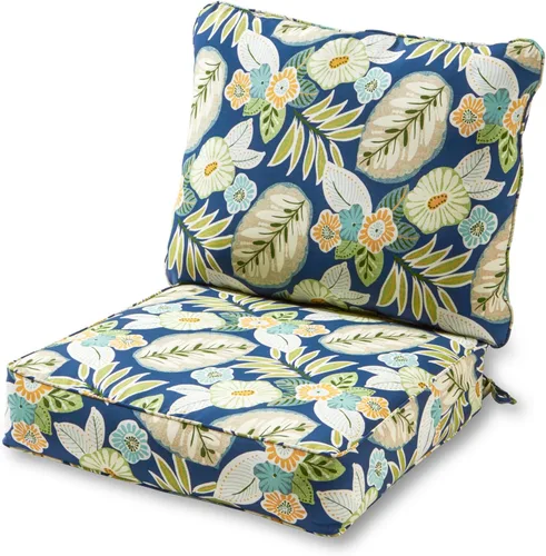Vista 24 de Greendale Home Fashions Juego de cojines de asiento profundo para exterior de 2 piezas, Adobe Ártico