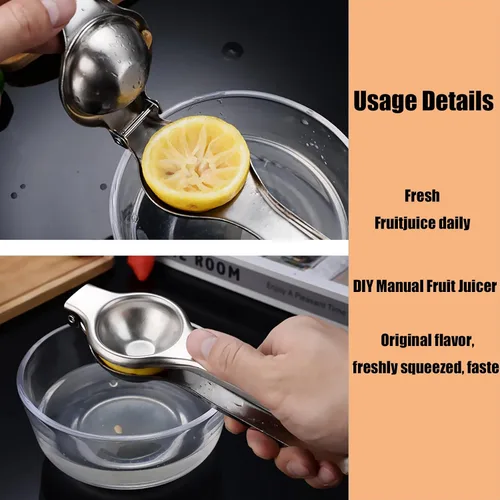 Vista 5 de Exprimidor manual de limones, exprimidor de cítricos, herramienta de barra exprimidora de lima, prensa de frutas de mano resistente para naranja