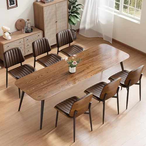 Vista 25 de YaFiti Juego de 2 sillas de comedor, sillas de comedor y cocina modernas de mediados de siglo, sillas tapizadas de piel sintética con diamantes