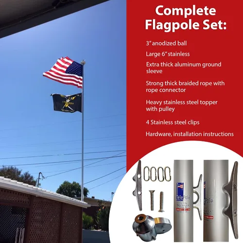 Vista 7 de Manufacturing Inc Mástil seccional de aluminio 7000-T8, diámetro de tubo de 2.75 pulgadas y aluminio de calibre 10, fabricado en los Estados Unidos