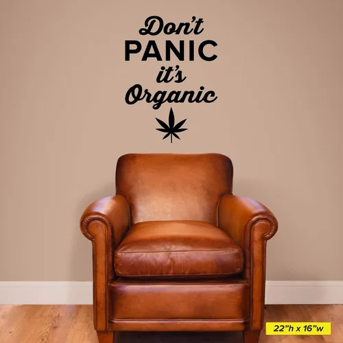 Vista 4 de Don't Panic It's Organic Wall Decal - 0530 - CBD decal - Marijuana wall art - CBD Oil - medical marijuana - Wall Decor