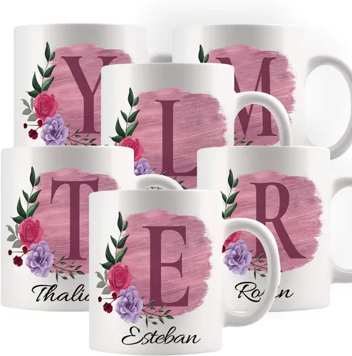 Vista 17 de Taza de café personalizada para tus amigos y familiares con inicial y nombre, regalo para todas las ocasiones, cumpleaños, Navidad, regalo de Acción