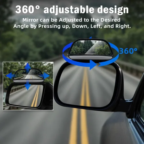 Vista 4 de Espejo de punto ciego, paquete de 2 unidades, espejo lateral para automóvil, punto ciego, ajustable, auxiliar, gran angular, espejo retrovisor