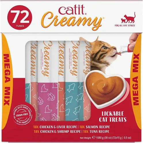 Vista 10 de Catit Creamy - Paquetes personalizados de golosinas para gato que puede lamer