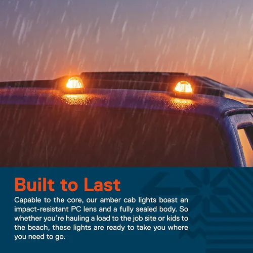 Vista 5 de TRUE MODS - Kit de luces LED ámbar para cabina de lágrima [base negra] [DOT FMVSS 108] [SAE P2PC] [ajuste universal] luces de lágrima para camión