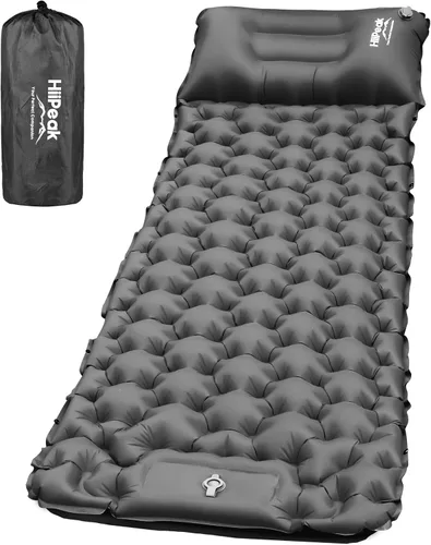 Vista 8 de HiiPeak Colchoneta de dormir para campamento: colchoneta inflable ultraligera con bomba de pie y almohada integradas, colchón de aire compacto