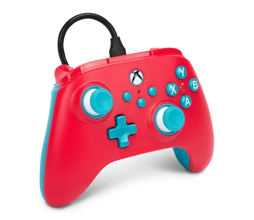 Vista 3 de PowerA Nano Enhanced Wired Controller for Xbox Series X S - Red Sky, portable, compact, gamepad, wired video game controller, gaming controller
