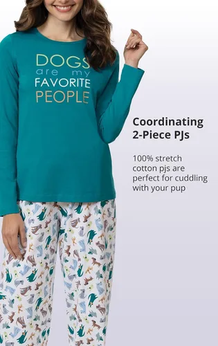 Vista 3 de PajamaGram Conjunto de pijamas para mujer - Pijamas de algodón, 100% algodón