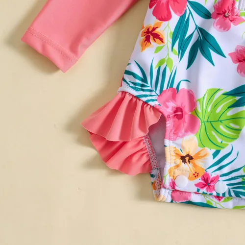 Vista 71 de Traje de baño de una pieza con cremallera de manga larga para bebé niña con gorro
