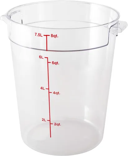 Vista 2 de Restaurantware Met Lux - Contenedor de almacenamiento de alimentos de 8 cuartos de galón, 1 recipiente redondo de almacenamiento comercial, tapa se