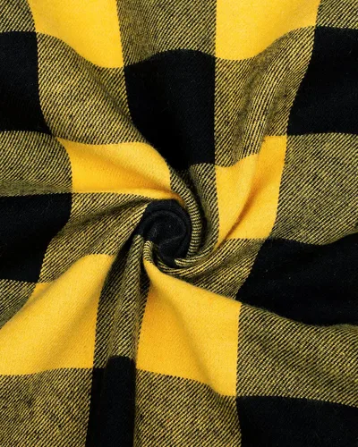 Vista 2 de siliteelon Camisa de franela a cuadros de manga larga con botones