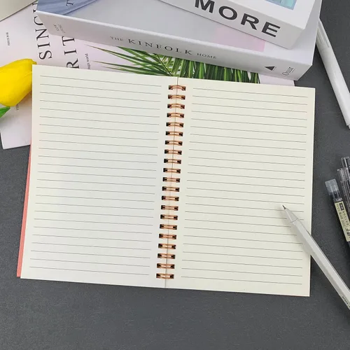 Vista 2 de Paquete de 2 cuadernos de tapa dura con renglones universitarios en espiral, bloc de notas y cuaderno de bocetos para estudiantes, oficina y diario