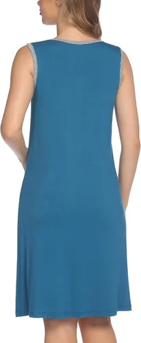 Vista 2 de Ekouaer Camisón sin mangas para mujer, camisón con botones y bolsillos, talla XXL