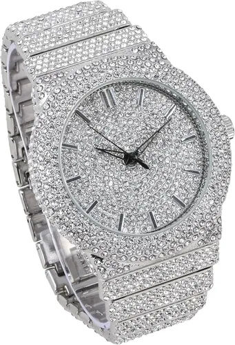 Vista 2 de ICE STAR Reloj de diamantes totalmente helado para hombre, caja de 1.811 in