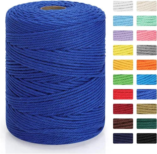 Vista 9 de Cordón de macramé de 0.157 in x 328 yardas Cuerda de macramé 100% algodón natural Cuerda de algodón trenzado de 4 hebras para manualidades, Beige
