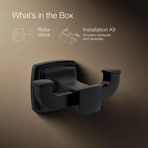 Vista 9 de Kohler 27411-BL Riff Gancho doble para bata, negro mate