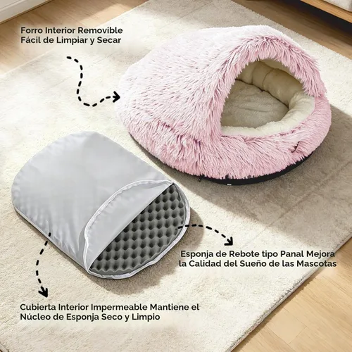 Vista 5 de YooxArmor Cama redonda para gatos, cama para perros pequeños y medianos Rosa