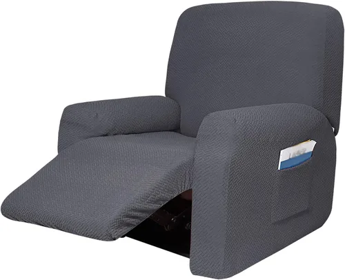 Vista 9 de Funda elástica de jacquard para sofá reclinable de 4 piezas, funda para sofá reclinable de elastano suave, funda elástica para sillón reclinable
