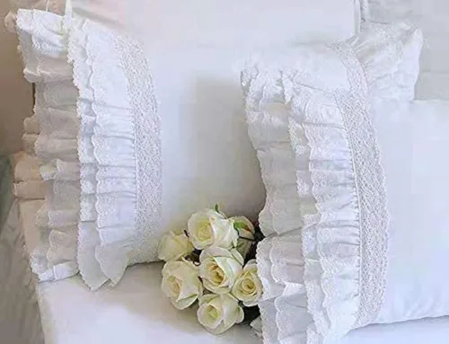 Vista 15 de Juego de 2 fundas de almohada con encaje blanco con flores 3D de aspecto retro noble y lujoso elegante, 100% algodón, tamaño estándar