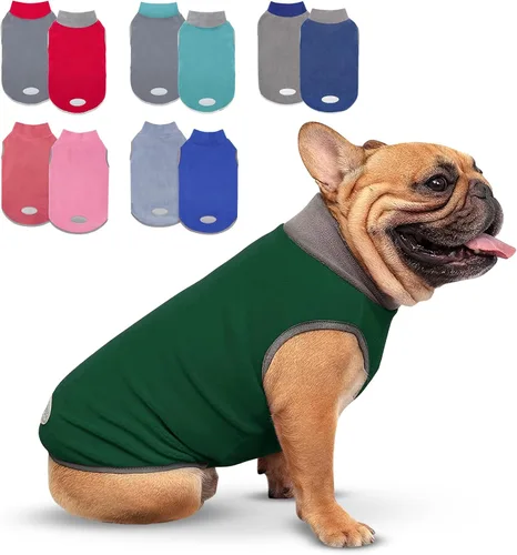 Vista 22 de cyeollo Paquete de 2 suéteres de forro polar para perro, chaleco cálido reflectante para perro, abrigo elástico para perro, chaqueta de invierno