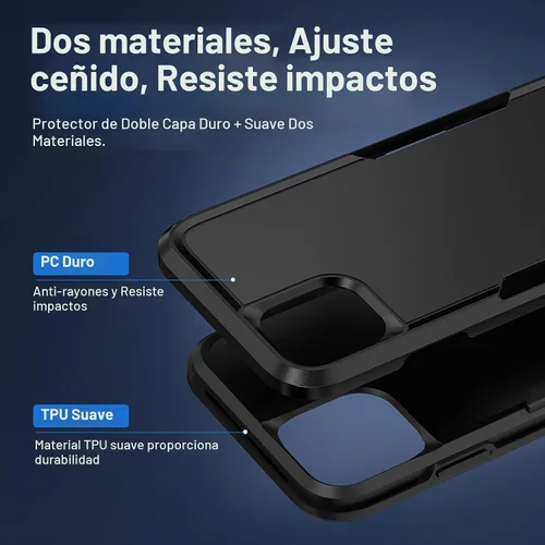 Vista 5 de Funda protectora para iPhone 11 de 6.1 pulgadas, con protector de pantalla, probada contra caídas de grado militar, resistente y resistente a prueba