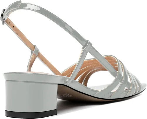 Vista 5 de Zapatos de tacón bajo con punta cuadrada para mujer, con hebilla de patente a la moda, de bloque sólido, 1.5 pulgadas