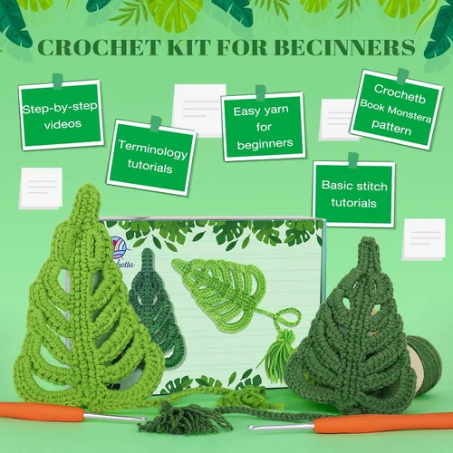 Vista 4 de Crochetta Kit de ganchillo para principiantes, kit de animales de ganchillo Amigurumi con tutoriales en video paso a paso, paquete de inicio