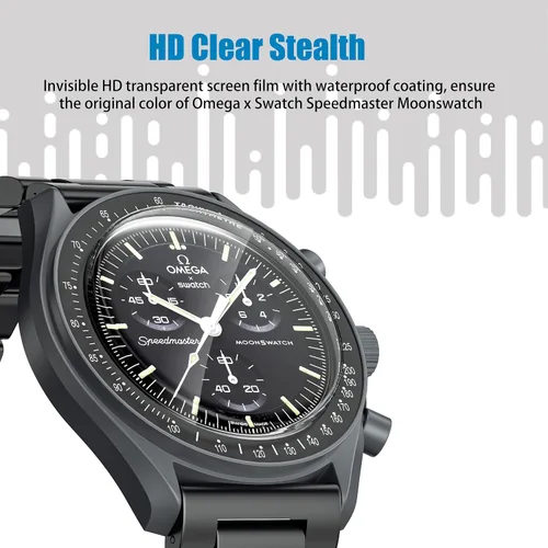 Vista 4 de Stanchev Protector de cristal para Moonswatch, protector de pantalla de TPU suave antiarañazos, compatible con Swatch Omega Moonwatch, protector