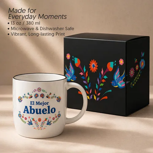 Vista 4 de Triple Gifffted Taza de café del mejor abuelo del mundo, El Mejor Abuelo Ideas de regalos en español para Navidad, Día del Padre, Navidad