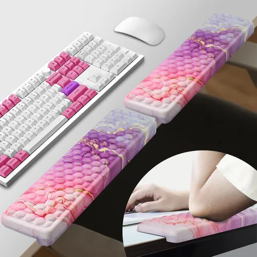 Vista 9 de JIKIOU Reposacoditos en forma de L para escritorio, almohadilla de espuma viscoelástica con soporte antideslizante para codo, paquete de 2 cojines