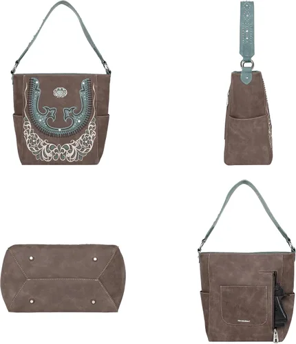 Vista 2 de Montana West Boot Scroll Collection - Bolso de mano oculto para mujer, cuero vegano, bolso de hombro occidental con cartera