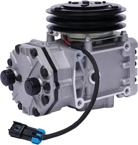Vista 7 de Compresor de CA apto para Freightliner 1998-1997, para Kenworth, 2000-1996, para Peterbilt 2000-1996, reemplazo del compresor de aire acondicionado