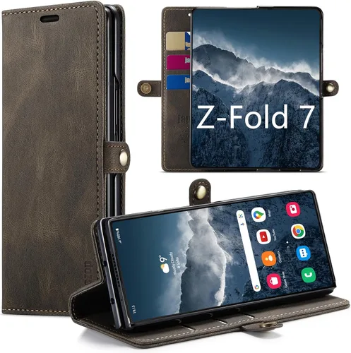 Vista 24 de Funda tipo cartera para Samsung Galaxy Z Fold 3 con soporte para bolígrafo S, color negro