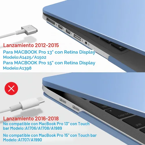 Vista 4 de IBENZER - Compatible con Funda para MacBook Pro de 13 Pulgadas 2015 2014 2013 Finales 2012 A1502 A1425, Carcasa Rígida con Cubierta para Teclado