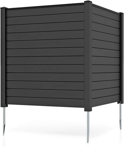 Vista 17 de GIANTEX Valla de aire acondicionado No-Dig, 2 paneles, 48 pulgadas de ancho Negro