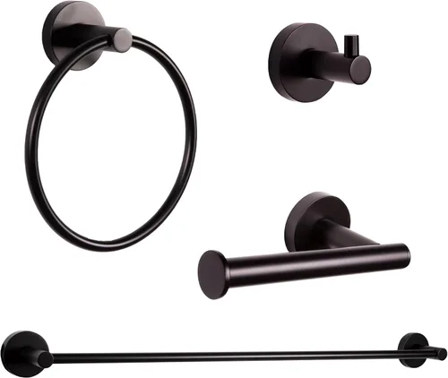 Vista 22 de Design House 582734-BGD Kelton - Gancho para bata, color negro mate, dorado satinado