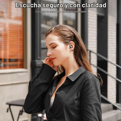 Vista 5 de Auriculares inalámbricos Bluetooth, auriculares con ganchos para los oídos V5.4, auriculares intraurales con conexión estable, graves profundos