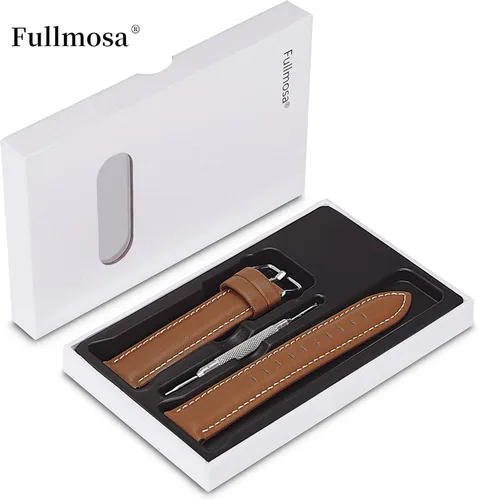 Vista 8 de Fullmosa Genuine Leather 14mm 16mm 18mm 19mm 20mm 22mm and 24mm Watch Bands, Quick Release Watch Band for Men and Women, Fits Samsung Galaxy Watch