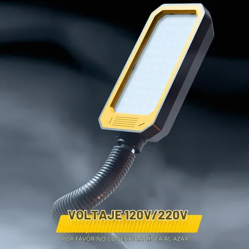 Vista 2 de Luz de trabajo LED de cuello de cisne de 20 pulgadas, 1500 lm, lámpara de máquina ajustable con base de montaje de tornillo para torno, prensa
