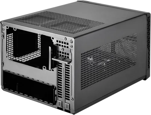 Vista 4 de SilverStone Technology Ultra Compact Mini-ITX - Carcasa para computadora con panel frontal de malla, color negro (SST-SG13B-USA)